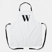 モノグラムモダン白黒カスタムイニシャル文字 エプロン (正面)