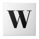 モノグラムモダン白黒カスタムイニシャル文字 タイル<br><div class="desc">モノグラモダンム黒カスタムイニシャルレターミニマルエレガントムシンプル的なシックのセラミックタイル。</div>