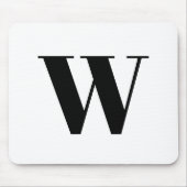 モノグラムモダン白黒カスタムイニシャル文字 マウスパッド (正面)