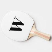 モノグラムモダン白黒カスタムイニシャル文字 卓球ラケット (横)