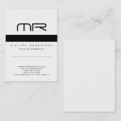 モノグラムモダン白黒クリーン名刺 名刺 (正面/裏面)