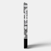 モノグラムモダン白黒グレーリーフパターン Case-Mate iPhoneケース (裏面 / 左)