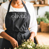 モノグラムモダン白黒シンプルエレガント名 エプロン
