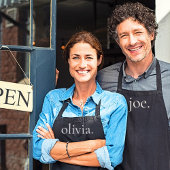 モノグラムモダン白黒シンプル彼の彼女の名前 エプロン