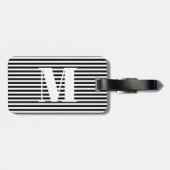 モノグラムモダン白黒ストライプイニシャル ラゲッジタグ (裏面横)