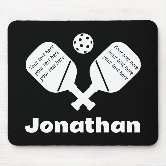 モノグラムモダン白黒トレンディーピックボール マウスパッド (正面)