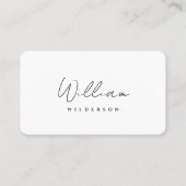 モノグラムモダン白黒ネームスクリプトQR 名刺 (正面)