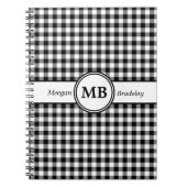 モノグラムモダン白黒パターン ノートブック (正面)