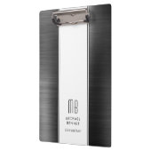 モノグラムモダン白黒ビジネス クリップボード (左)