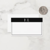 モノグラムモダン白黒ミニマリスト ノートカード (正面/裏面インサイチュ)