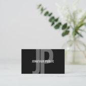 モノグラムモダン白黒ミニマルテンプレート 名刺 (スタンド正面)