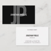 モノグラムモダン白黒ミニマルテンプレート 名刺 (正面/裏面)