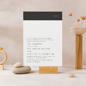 モノグラムモダン白黒予算の結婚式の招待