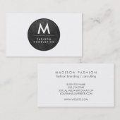 モノグラムモダン石板テクスチャ 名刺 (正面/裏面)