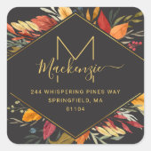 モノグラムモダン秋葉差出人住所 スクエアシール (正面)