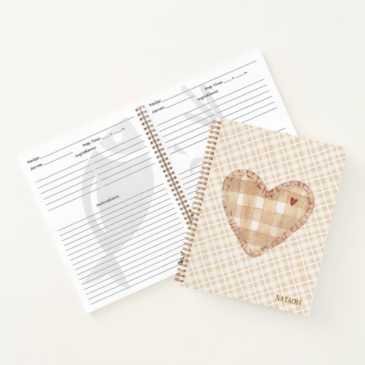 モノグラムモダン素朴タータンチェックキッチンブラウン ノートブック (内部)