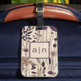 モノグラムモダン紫ワイルドフラワーラゲージタグ ラゲッジタグ