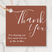 モノグラムモダン結婚のサンキューブライダルシャワー フェイバータグ (正面)