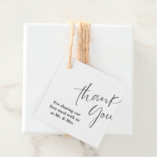 モノグラムモダン結婚のサンキューブライダルシャワー フェイバータグ (インサイチュ)