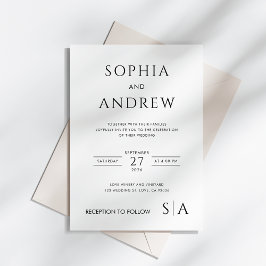 モノグラムモダン結婚式招待状のミニマル