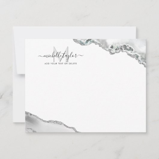 モノグラムモダン美しいメイクアップエレガントプロフェッショナル サンキューカード (正面)