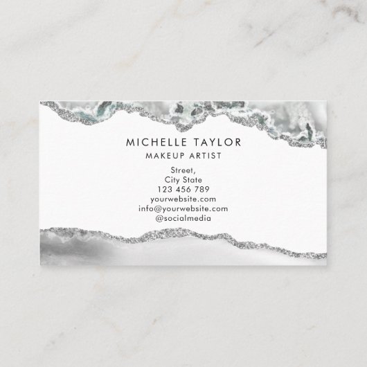 モノグラムモダン美しいメイクアップエレガント美容師 名刺 (裏面)