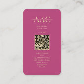 モノグラムモダン美学エステティシャンピンク金ゴールド 名刺 (裏面)