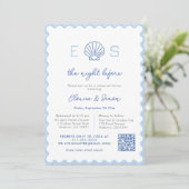 モノグラムモダン航海ののリハ結婚ーサルディナー 招待状 (スタンド正面)