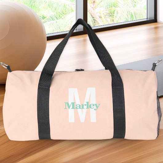 モノグラムモダン赤面ピンクキュートシはっきりしたック ダッフルバッグ