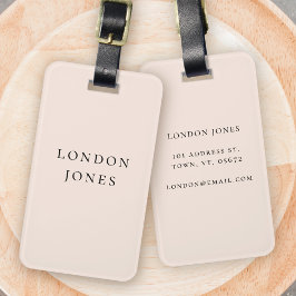 モノグラムモダン赤面ピンクシンプルパーソナライズされた ラゲッジタグ