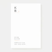 モノグラムモダン赤面ピンクフェミニン ポストイット (正面)