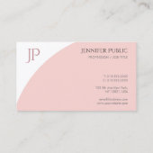 モノグラムモダン赤面ピンクホワイトエレガントシンプル 名刺 (裏面)