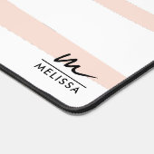 モノグラムモダン赤面ピンクラインズ抽象芸術アート デスクマット (コーナー)