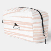 モノグラムモダン赤面ピンクラインズ抽象芸術アート ドップキット (右コーナー)