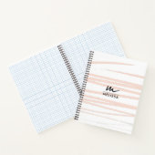 モノグラムモダン赤面ピンクラインズ抽象芸術アート ノートブック (内部)