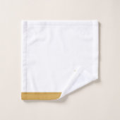 モノグラムモダン金ゴールドオンホワイト バスタオルセット (ウォッシュタオル)