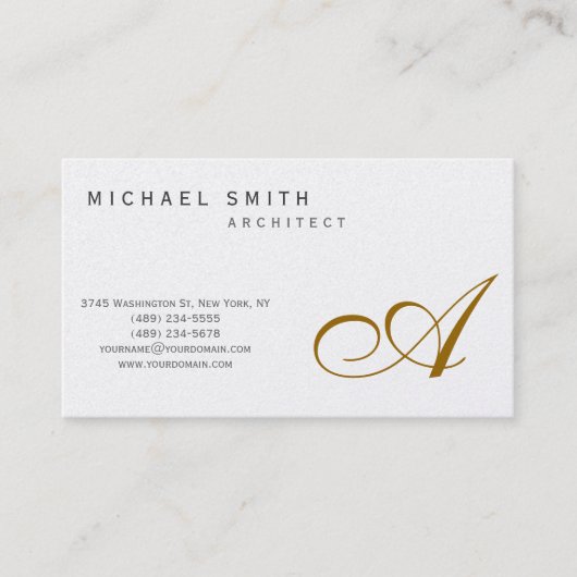 モノグラムモダン金ゴールドシンプル名刺 名刺 (正面)