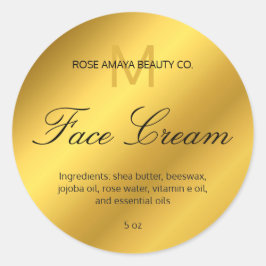 モノグラムモダン金ゴールド勾配美しいスパ化粧料 ラウンドシール