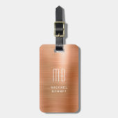 モノグラムモダン銅金属 ラゲッジタグ (正面縦)