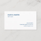 モノグラムモダン青オンホワイト水玉模様パターン 名刺 (裏面)