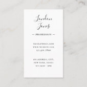 モノグラムモダン黒フェミニン書道エレガント 名刺 (裏面)