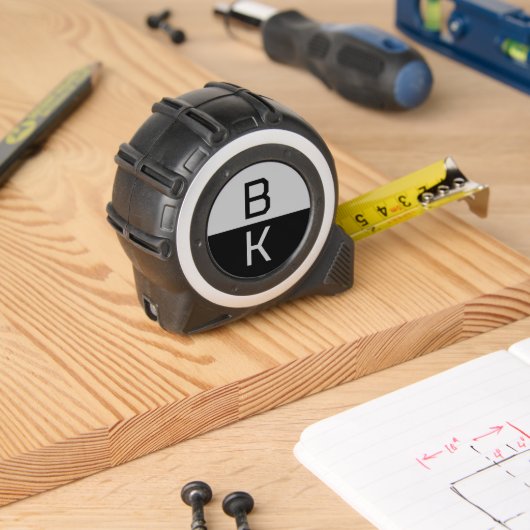 モノグラムモダン2つのイニシャルカスタムカラー メジャー (ウッドワーク)