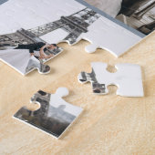 モノグラムモダン9フォトコラージュダスティブルー ジグソーパズル (側面)