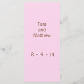 モノグラムモダン – ピンクとブラウン メニュー (裏面)