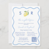 モノグラムモダン・レモ結婚ンのリハーサルディナー 招待状 (正面)