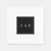 モノグラムモダンB/Wカクテル スタンダードカクテルナプキン (正面)