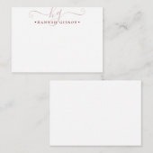 モノグラムモダンBurgundyスクリプトイニシャルノートカード ノートカード (正面/裏面)