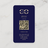 モノグラムモダンCフローラミッドナイトブルー金ゴールド 名刺 (裏面)