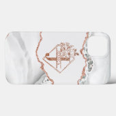 モノグラムモダンJホワイトアガテマーブルバラ金ゴールド Case-Mate iPhoneケース (裏面 (横))