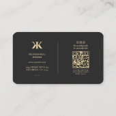 モノグラムモダンKプロフェッショナルマーケティングブラック 名刺 (裏面)